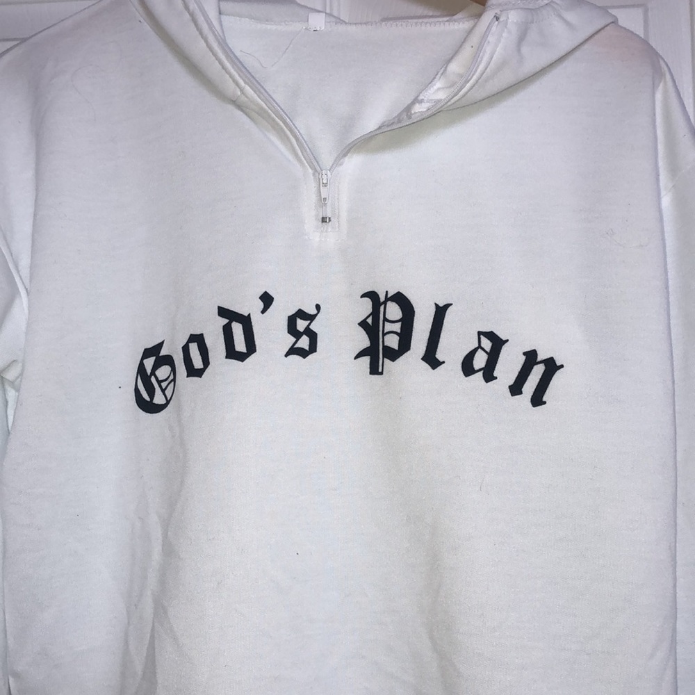 Gods Plan Basic White Sweatshirt - image 2